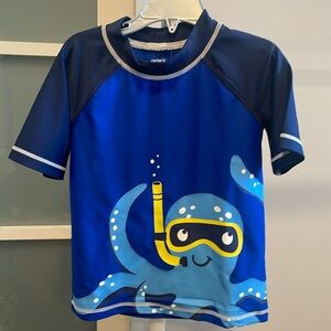 Carter’s Navy Blue Octopus Swim Shirt Rashguard, 5T